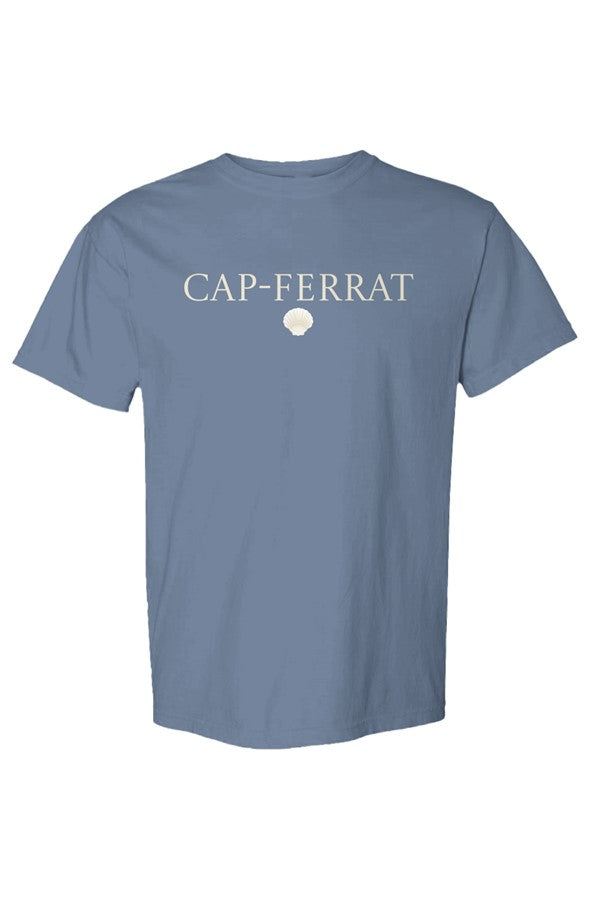 Cap-Ferrat Cream Shell T-Shirt in Blue Jean