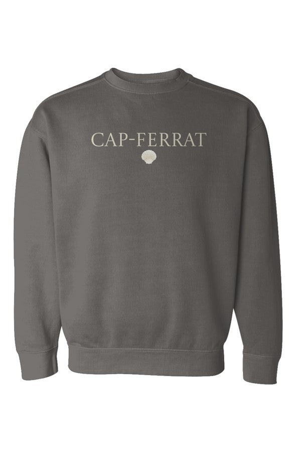 Cap-Ferrat Cream Shell Embroidered Sweatshirt in Pepper