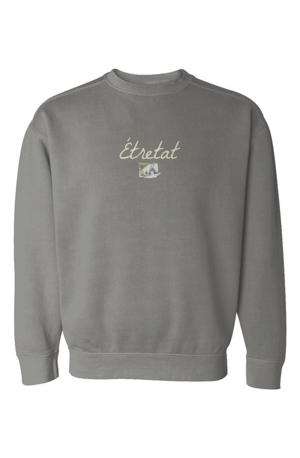 Étretat Cliffs Embroidered Sweatshirt in Grey