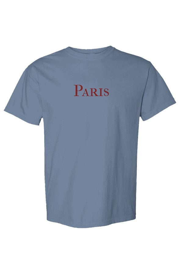 Paris Burgundy T-Shirt in Blue Jean