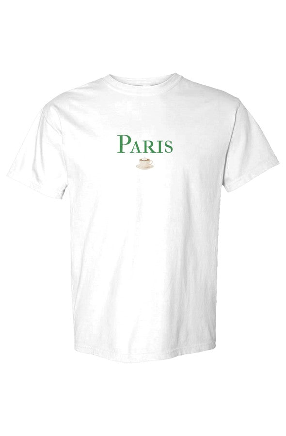 Paris Green Hot Chocolate T-Shirt in White