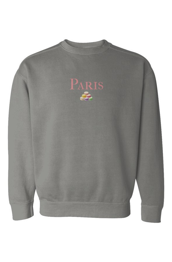 Paris Pink Macarons Pile Sweatshirt in Grey