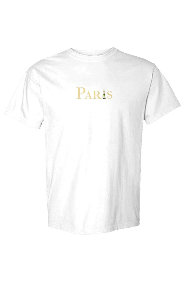 Paris Gold Popped Bottle T-Shirt in White