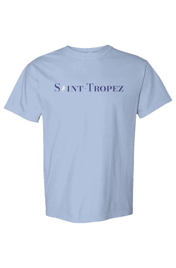 Saint-Tropez Navy Sailboat T-Shirt in Washed Denim