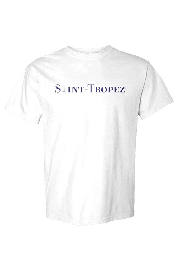 Saint-Tropez Navy Sailboat T-Shirt in White