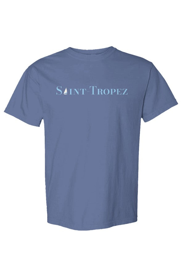 Saint-Tropez Light Blue Sailboat T-Shirt in China Blue