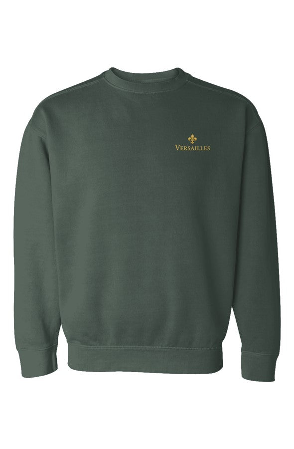 Versailles Gold Left Embroidered Sweatshirt in Blue Spruce
