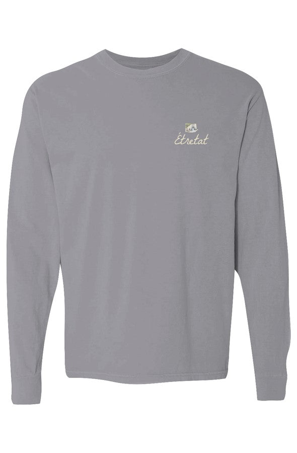 Étretat Cliffs Left Embroidered Long-Sleeve in Granite