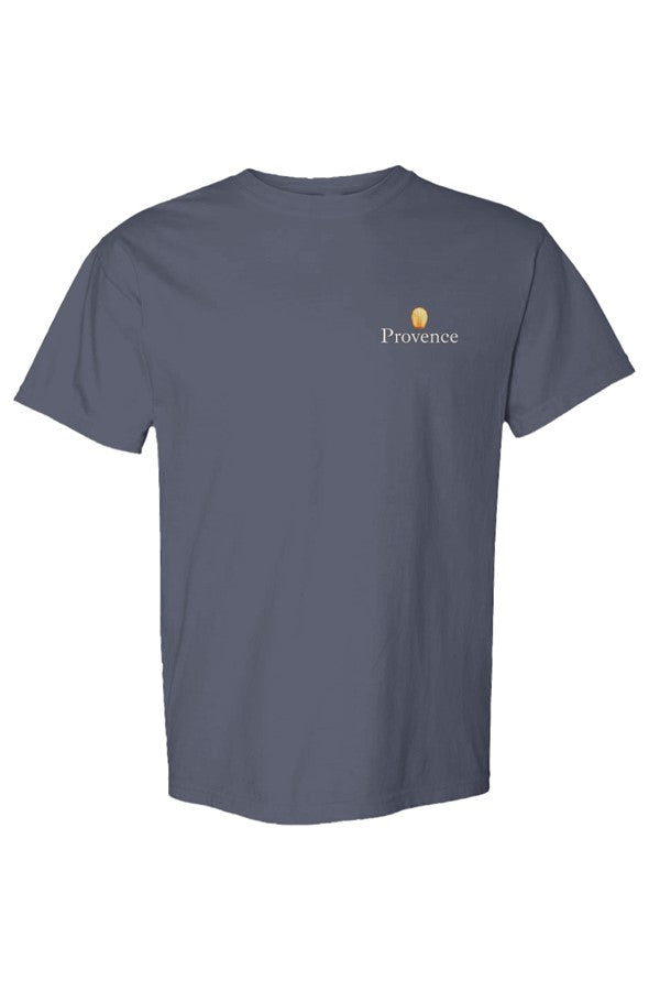 Provence Madeleine Left Embroidered T-Shirt in Denim