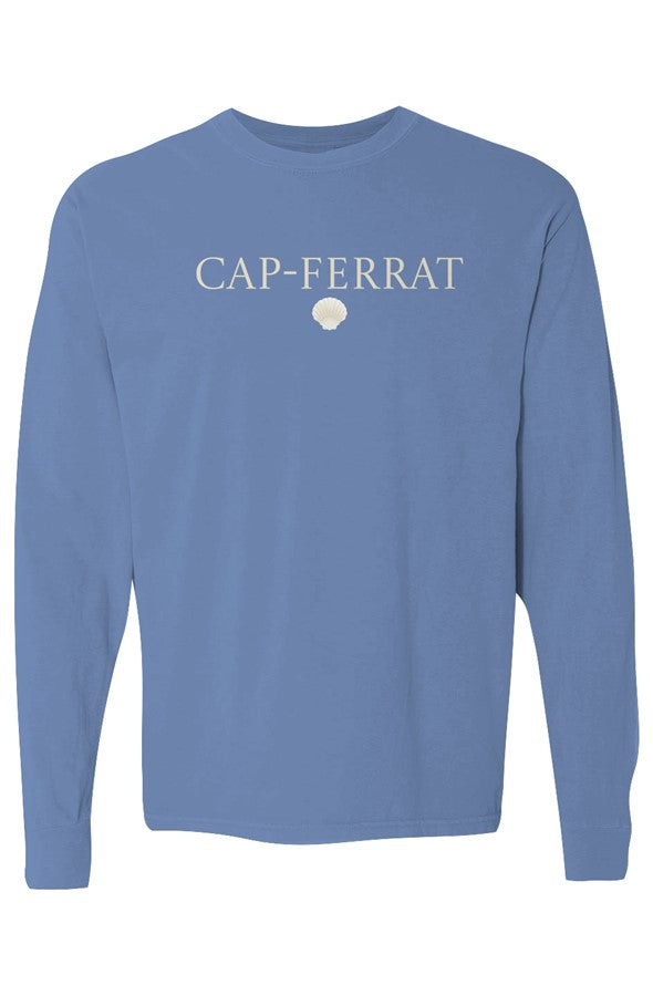 Cap-Ferrat Cream Shell Long-Sleeve in Flo Blue