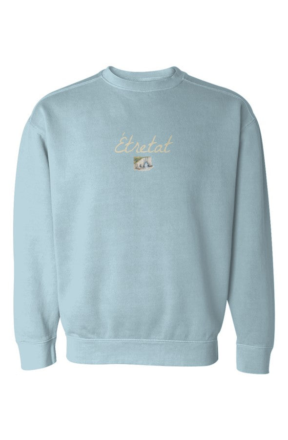 Étretat Cliffs Embroidered Sweatshirt in Chambray