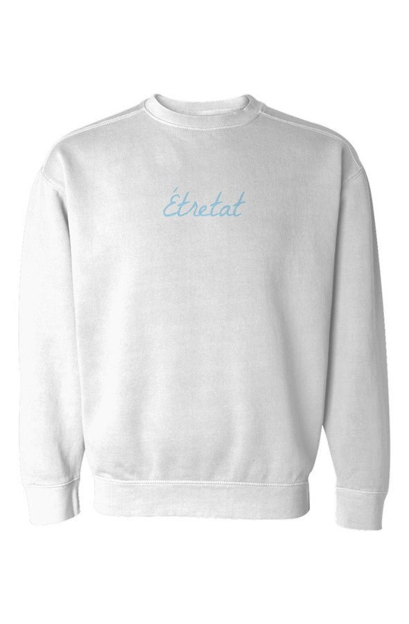 Étretat Light Blue Embroidered Sweatshirt in White