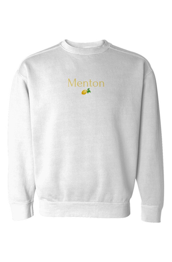 Menton Yellow Lemon Sweatshirt in White