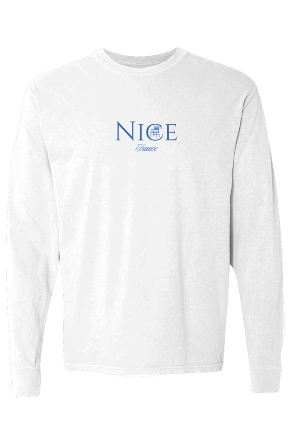 Nice Blue Chair Long-Sleeve in White