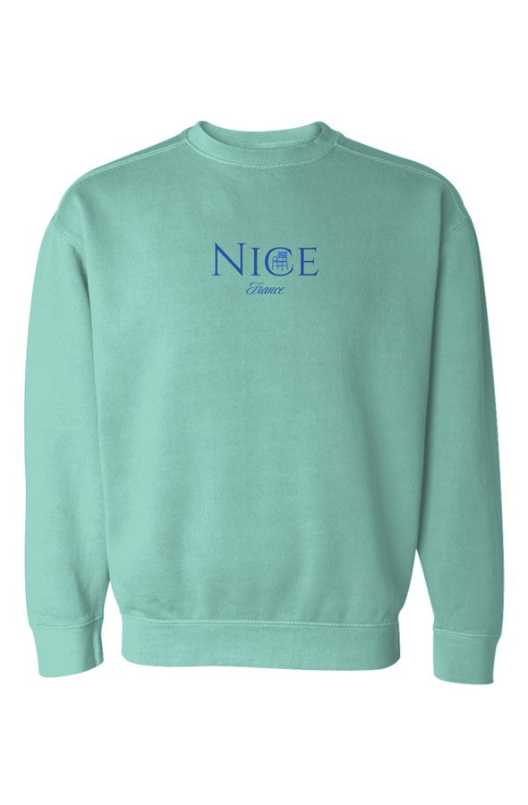 Nice Blue Chair Embroidered Sweatshirt in Chalky Mint