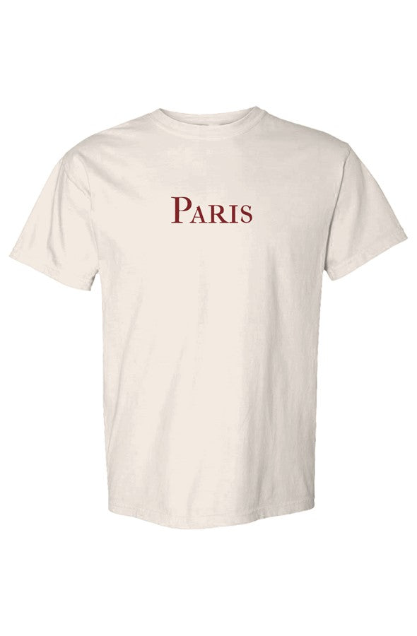 Paris Burgundy T-Shirt in Ivory