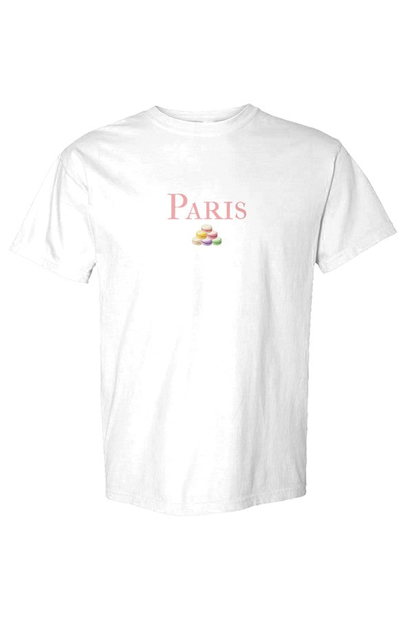 Paris Pink Macarons Pile T-Shirt in White