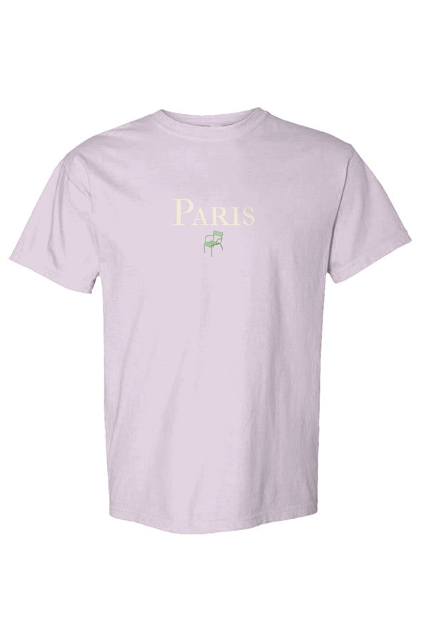 Paris Cream with Green Chair T-Shirt in Orchid