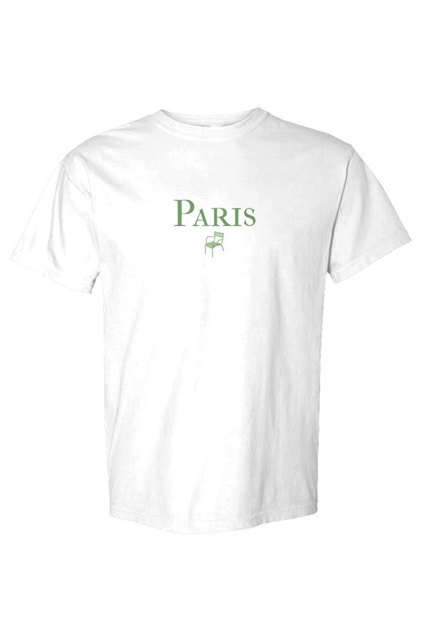Paris Green Chair T-Shirt in White