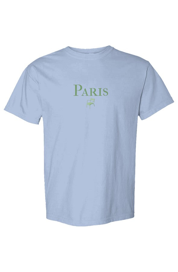 Paris Green Chair T-Shirt in Washed Denim