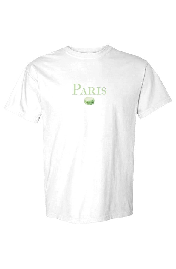 Paris Green Macaron T-Shirt in White