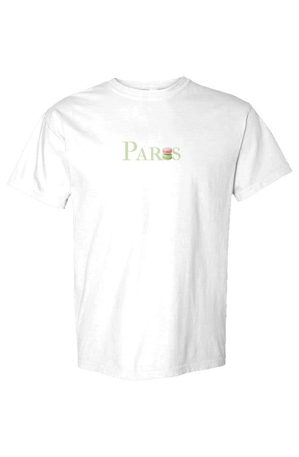 Paris Green with Red & Green Macarons T-Shirt in White