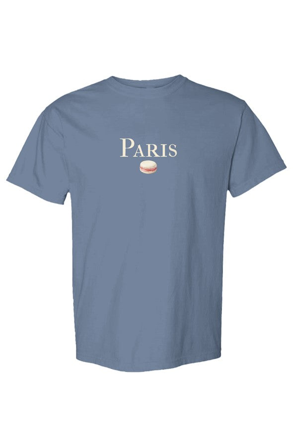 Paris Cream & Pink Macaron T-Shirt in Blue Jean