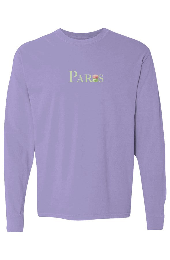 Paris Green with Pink & Green Macarons Long-Sleeve in Violet