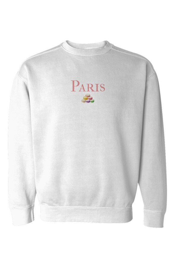 Paris Pink Macarons Pile Sweatshirt in White