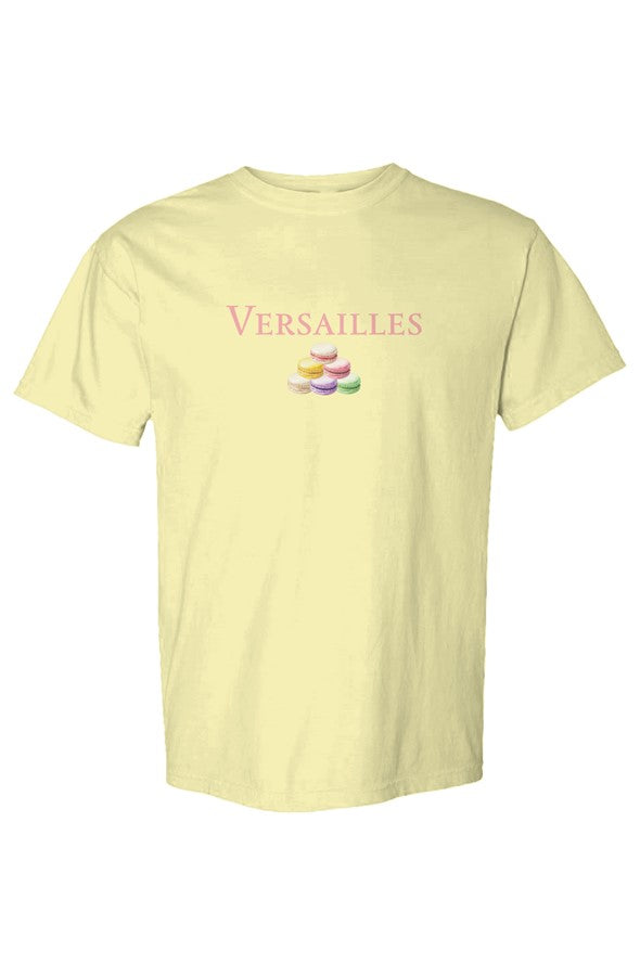 Versailles Pink Macarons Pile T-Shirt in Neon Lemon