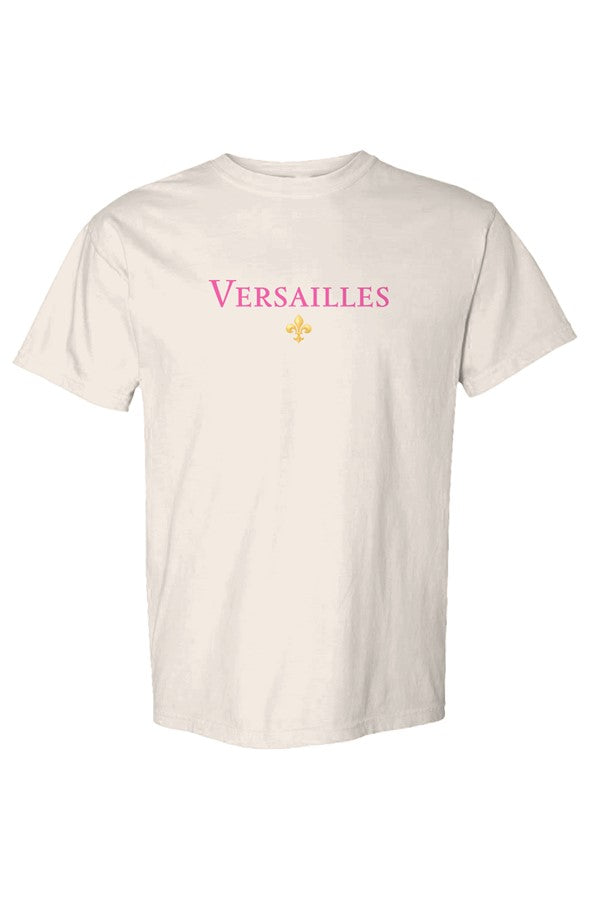 Versailles Candy Pink Fleur De Lis T-Shirt in Ivory