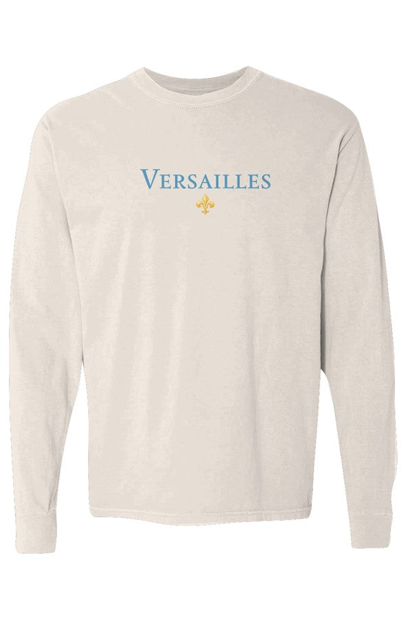 Versailles Blue Fleur De Lis Long-Sleeve in Ivory