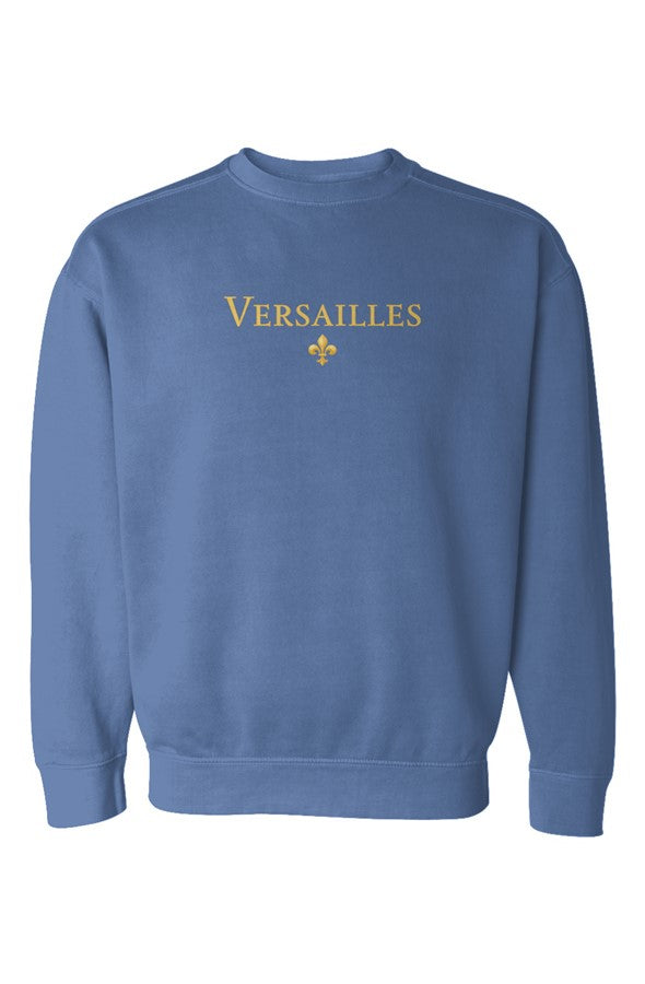 Versailles Gold Fleur Embroidered Sweatshirt in Flo Blue