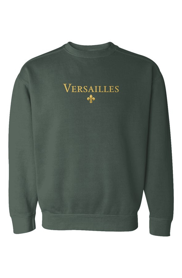 Versailles Gold Fleur Embroidered Sweatshirt in Blue Spruce