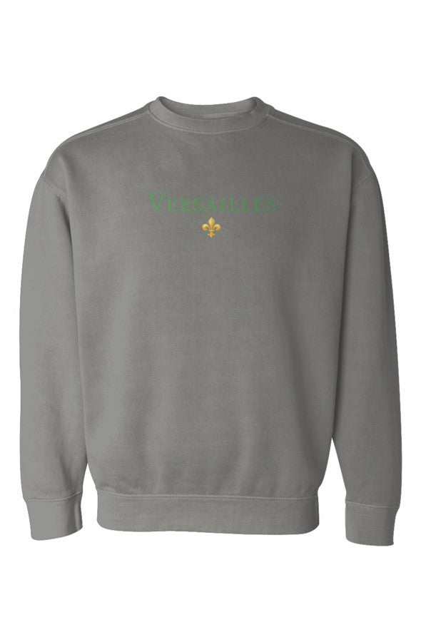 Versailles Green & Gold Fleur De Lis Sweatshirt in Grey