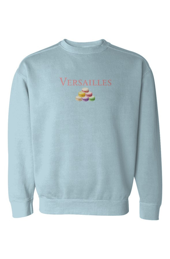 Versailles Pink Macarons Pile Sweatshirt in Chambray