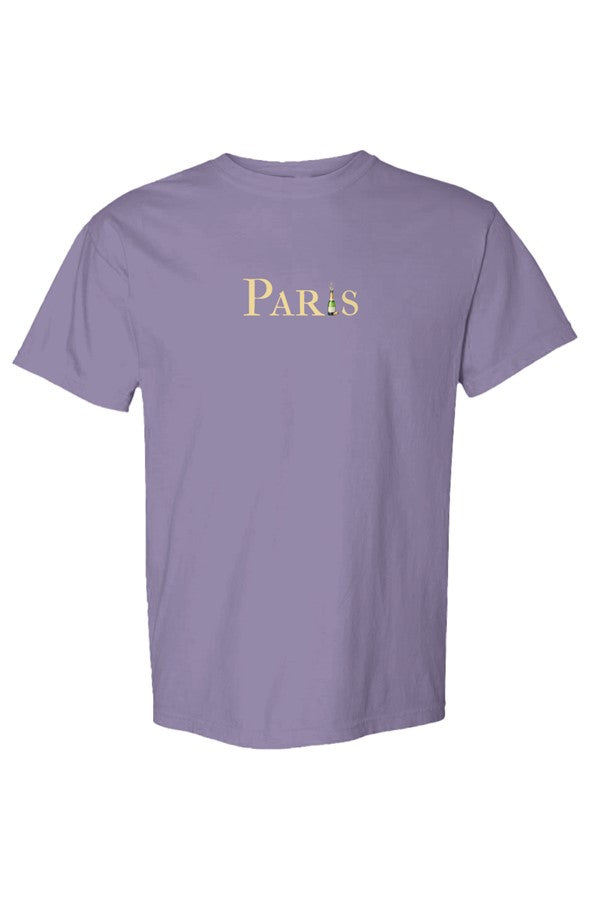 Paris Gold Popped Bottle T-Shirt in Grape