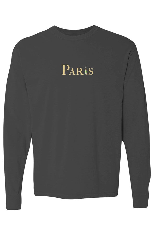 Paris Gold Popped Bottle Long-Sleeve in Black