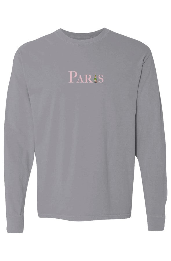 Paris Pink Popped Bottle Long-Sleeve in Granite