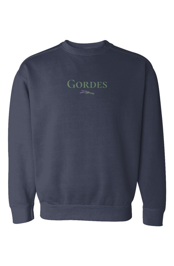 Gordes Green Lavender Embroidered Sweatshirt in Denim