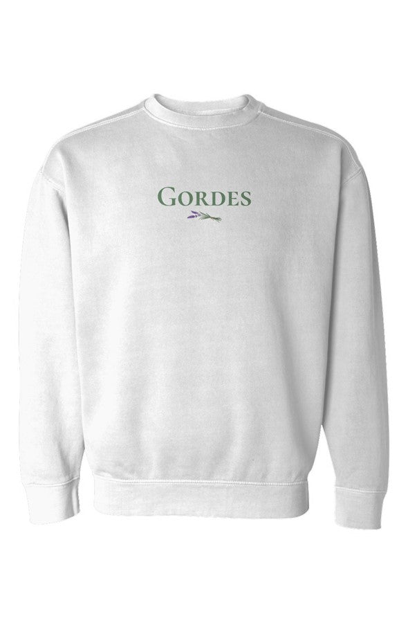 Gordes Green Lavender Embroidered Sweatshirt in White