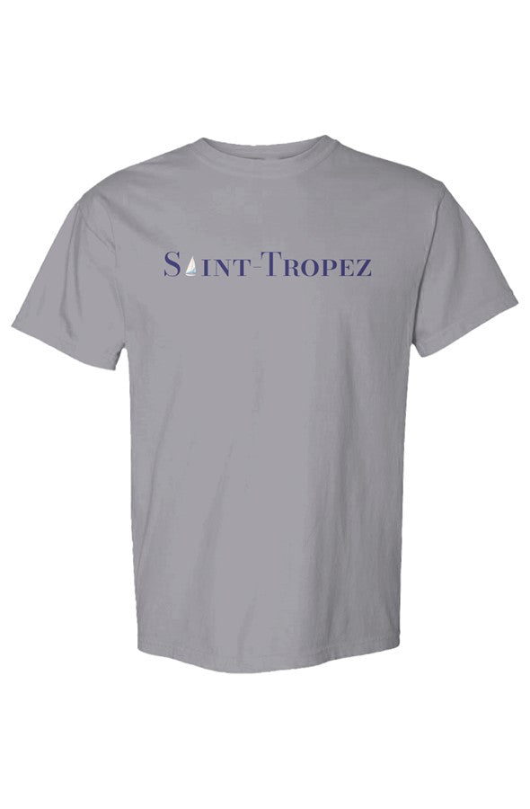 Saint-Tropez Navy Sailboat T-Shirt in Granite