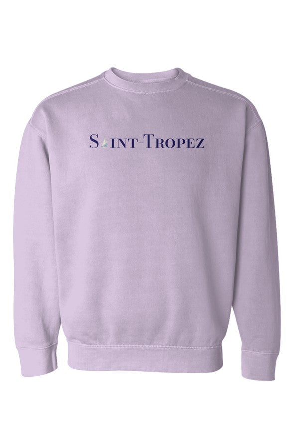 Saint-Tropez Navy Sailboat Sweatshirt in Orchid