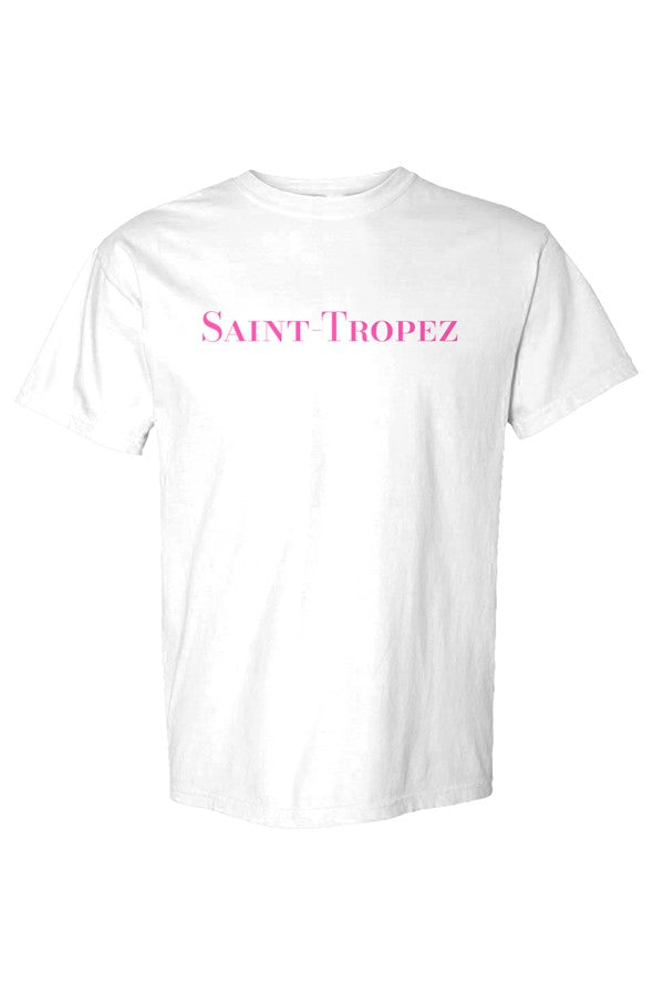 Saint-Tropez Hot Pink T-Shirt in White