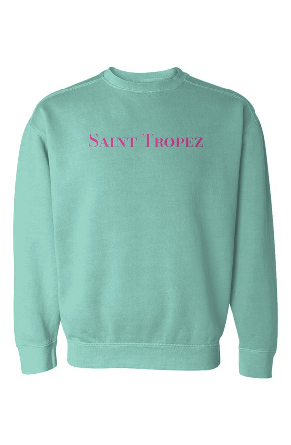 Saint-Tropez Hot Pink Sweatshirt in Chalky Mint