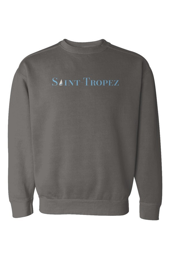 Saint-Tropez Blue Sailboat Embroidered Sweatshirt in Pepper