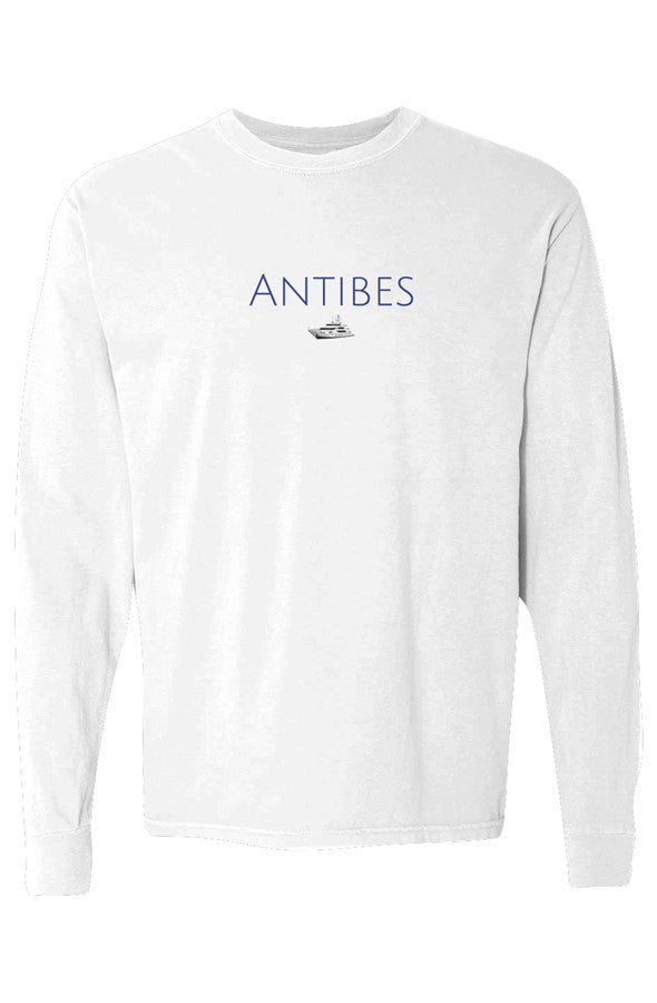 Antibes Navy Yacht Long-Sleeve in White