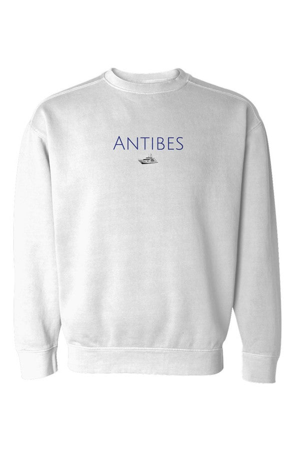 Antibes Navy Yacht Sweatshirt in White
