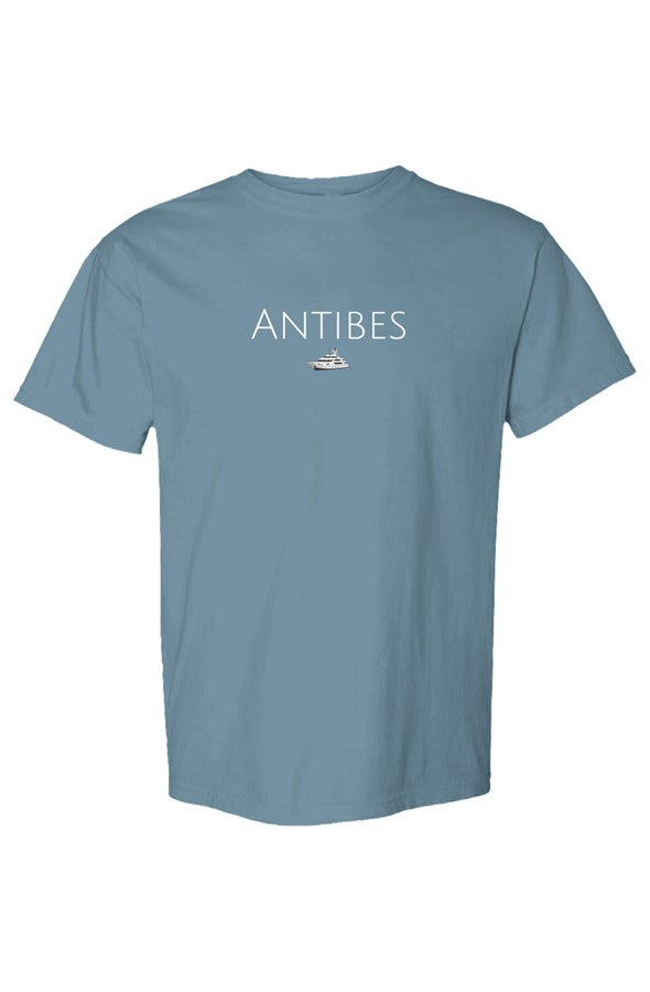 Antibes White Yacht T-Shirt in Ice Blue