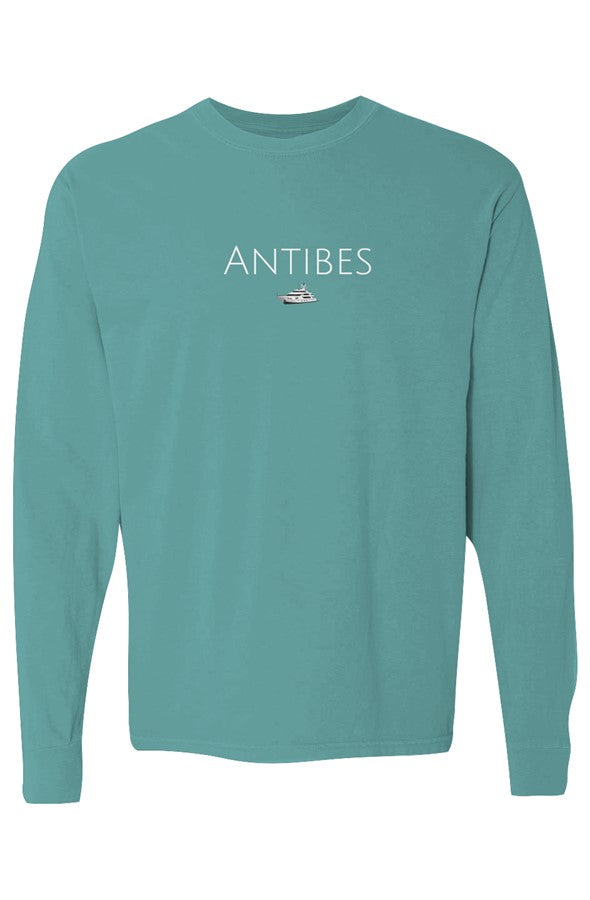 Antibes White Yacht Long-Sleeve in Seafoam